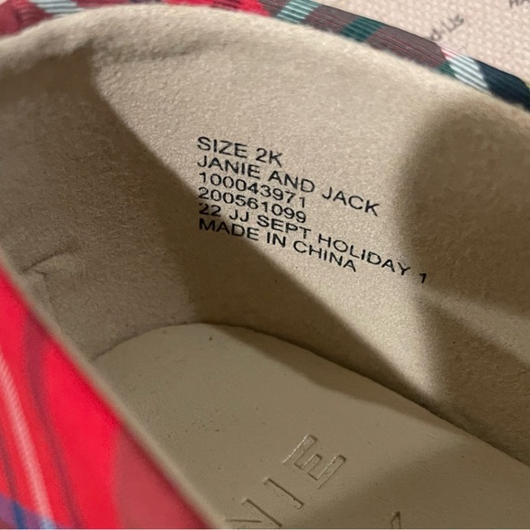 Janie & Jack Plaid Bow Flat Big Girls Size 2 NWOT - Picture 3 of 10